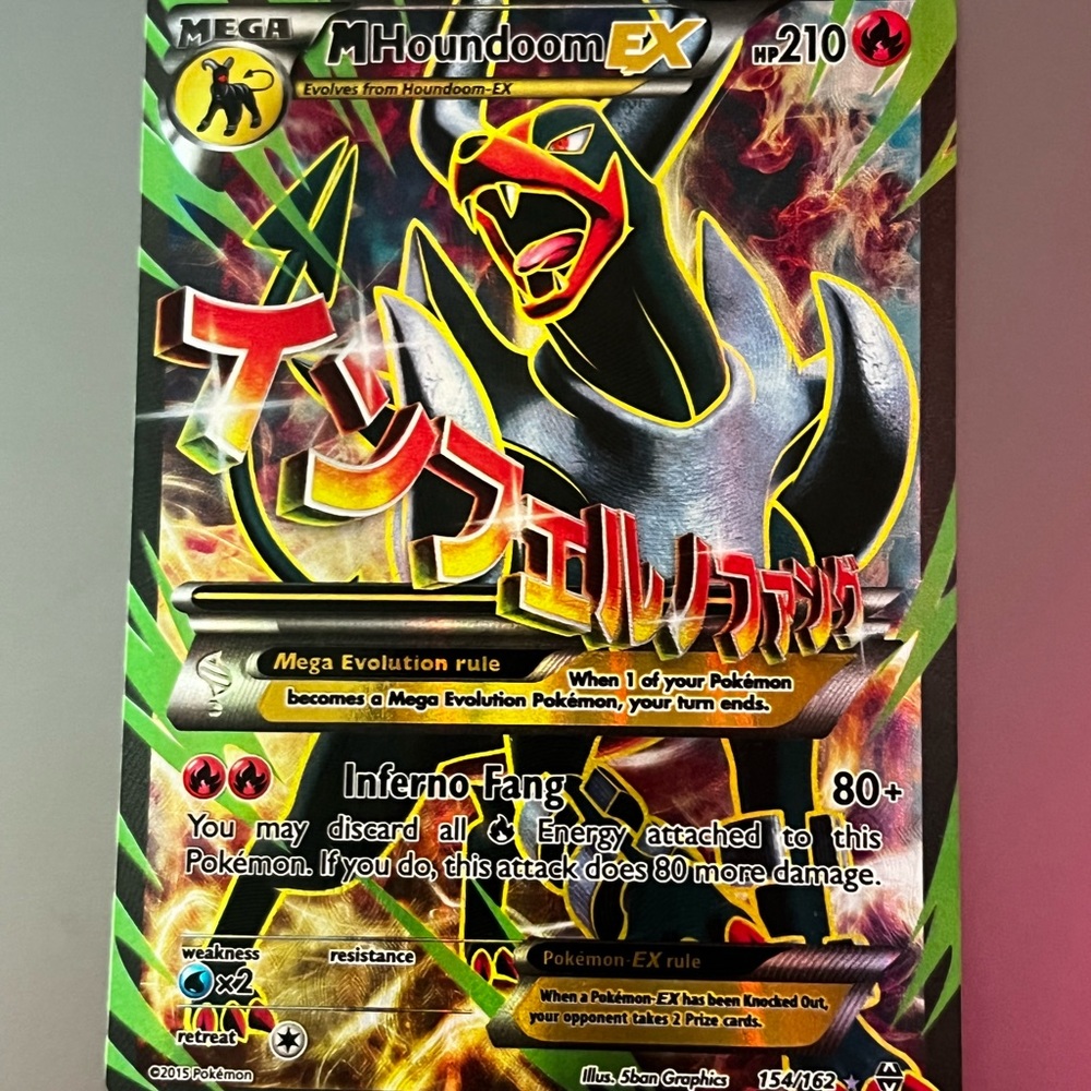 M Houndoom EX/ Pokemon M Houndoom EX full art OC card 154/162 Xy breakthrough.